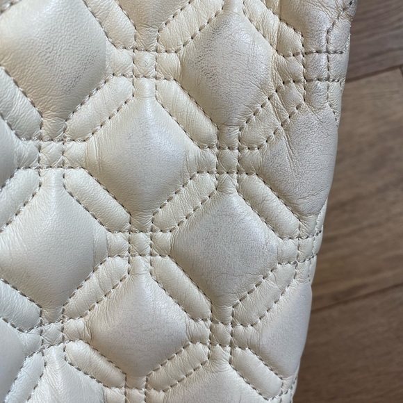 Kate Spade Rachelle Shoulder Bag Ivory Eggshell Double Handle Quilted Le… - Picture 8 of 10